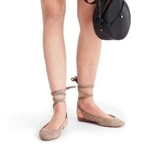 Madewell April Suede Ballet Lace Up Flats